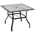 thumbnail image 1 of Vicllax 37" Square Outdoor Dining Table for 4 Metal Modern Style for Patio Lawn Garden (Grey-wood), 1 of 9