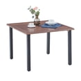 thumbnail image 1 of Vicllax 38" Square Outdoor Patio Dining Table for 4 Metal Modern Style for Garden Deck,Walnut(1piece), 1 of 10