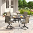 thumbnail image 1 of Vicllax 5-Piece Outdoor Patio Dining Table Set, Metal, 4 Padded Swivel Chairs with Textilene Fabric, 1 of 11