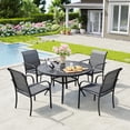 thumbnail image 1 of Vicllax 5-Piece Round Outdoor Patio Dining Furniture Set Table and Chair Metal Frame, Umbrella Hole, 1 of 10