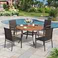 thumbnail image 1 of Vicllax 5-Piece Outdoor Patio Dining Set Wicker Rattan Chairs with Metal Frame and Steel Round Table, 1 of 8