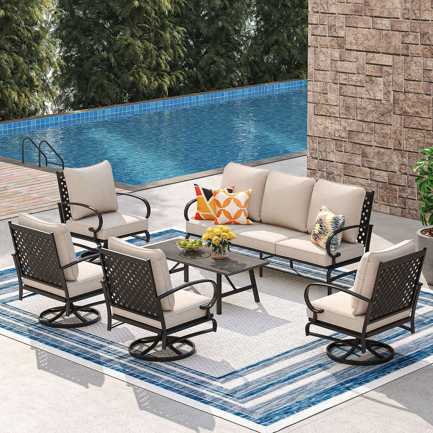 Better Homes and Gardens Hawthorne Park 4 Piece Outdoor Conversation Set Brown Walmart