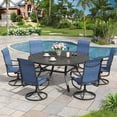 thumbnail image 1 of Vicllax 7-Pcs Round Outdoor Patio Dining Set Table and Chair Modern Style Metal, with Umbrella Hole, 1 of 1