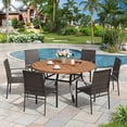 thumbnail image 1 of Vicllax 7-Piece Outdoor Patio Dining Set Wicker Rattan Chairs with Metal Frame and Steel Round Table, 1 of 1