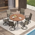 thumbnail image 1 of Vicllax 7-Piece Outdoor Patio Dining Set Metal Swivel Chairs & Round Steel Table with Umbrella Hole, 1 of 11