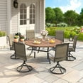thumbnail image 1 of Vicllax 7 Pieces Patio Dining Set Outdoor Textilene Swivel Padded Chairs and Table Furniture Set, 1 of 10