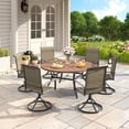 thumbnail image 1 of Vicllax 7 Pieces Patio Dining Set Outdoor Textilene Swivel Padded Chairs and Table Furniture Set, 1 of 10