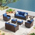 thumbnail image 1 of Vicllax 7 Pieces Wicker Patio Furniture Set 7-Seat Outdoor Conversation Set with 17.8" Coffee Table, 1 of 12