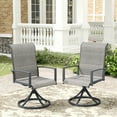 thumbnail image 1 of Vicllax Outdoor Dining Chair Patio Swivel Chairs Padded Textilene Fabric Metal Frame Set of 2 Gray, 1 of 13