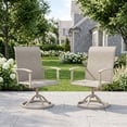 thumbnail image 1 of Vicllax Patio Swivel Chairs Set of 2, Outdoor Dining Chairs with Weather-Resistant Textilene Fabric & Metal Frame，Sandshell, 1 of 8
