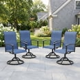 thumbnail image 1 of Vicllax Patio Swivel Chairs Set of 4, Outdoor Dining Chairs with Weather-Resistant Textilene Fabric & Metal Frame，Blue, 1 of 8