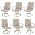 thumbnail image 1 of Vicllax Patio Swivel Chairs Set of 6，Outdoor Dining Chairs with Weather-Resistant Textilene Fabric & Metal Frame，Sandshell, 1 of 6