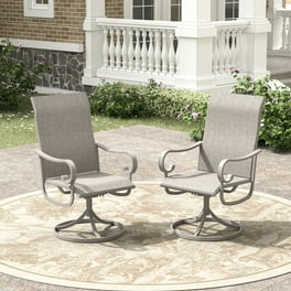 Homestyles Capri Aluminum Outdoor Chair Pair in Taupe