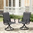 thumbnail image 1 of Vicllax Outdoor Dining Chair Patio Swivel Chairs Set of 2 Rocking Metal Textilene Fabric, Graphite, 1 of 6