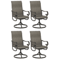 thumbnail image 1 of Vicllax Outdoor Dining Chair Metal Textilene Fabric Patio Swivel Chairs for Garden, Set of 4, Taupe, 1 of 7