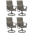 thumbnail image 1 of Vicllax Outdoor Dining Chair Patio Swivel Chairs Set of 4 Rocking Metal Textilene Fabric, Taupe, 1 of 11