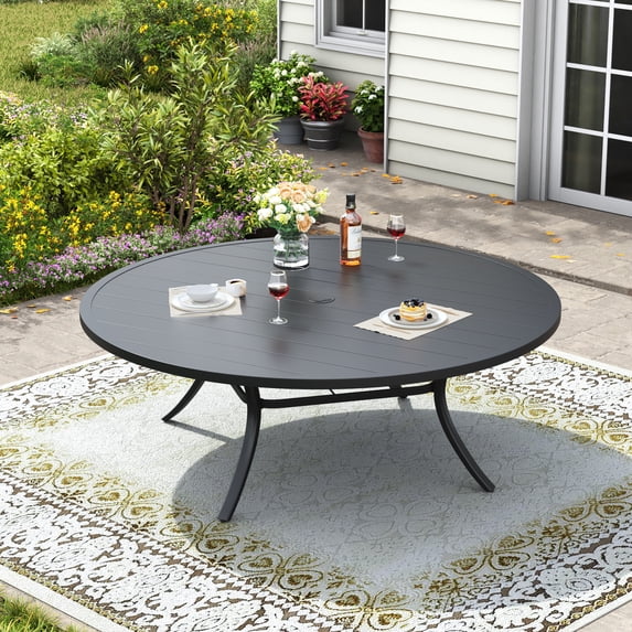 Vicllax Outdoor Outside Patio Dining Table, 63