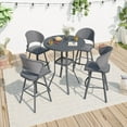 thumbnail image 1 of Vicllax Outdoor Patio Bar Set Bistro Set Metal Modern Style for Garden 35.4"Lx35.4"Wx37.4"H (5 Pcs), 1 of 9
