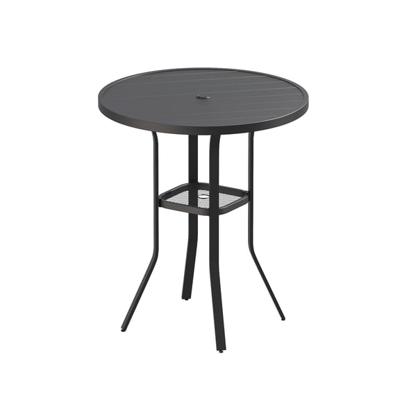 Vicllax Outdoor Round Bar Table Metal Modern Style for Porch Garden Balcony (Diameter 35.4")