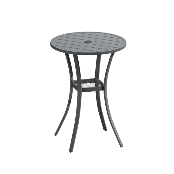 Vicllax Outdoor Round Small Bar Table Metal Modern Style for Garden Balcony (Diameter 27.6")