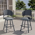 thumbnail image 1 of Vicllax Outdoor Swivel Bar Stools Patio Chair Set of 6 Rattan Modern for Garden Pool Lawn (Gray), 1 of 12