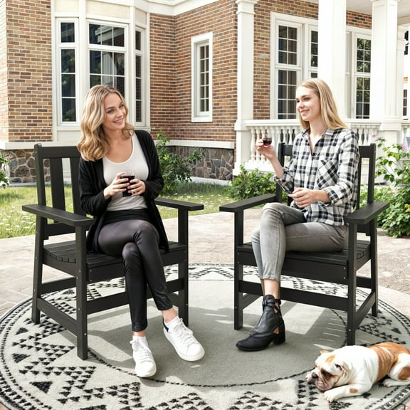 Vicllax Outdoor Tall Adirondack Chairs Beach Style HDPE for Garden 28.9"Lx22.6"Wx52.2"H