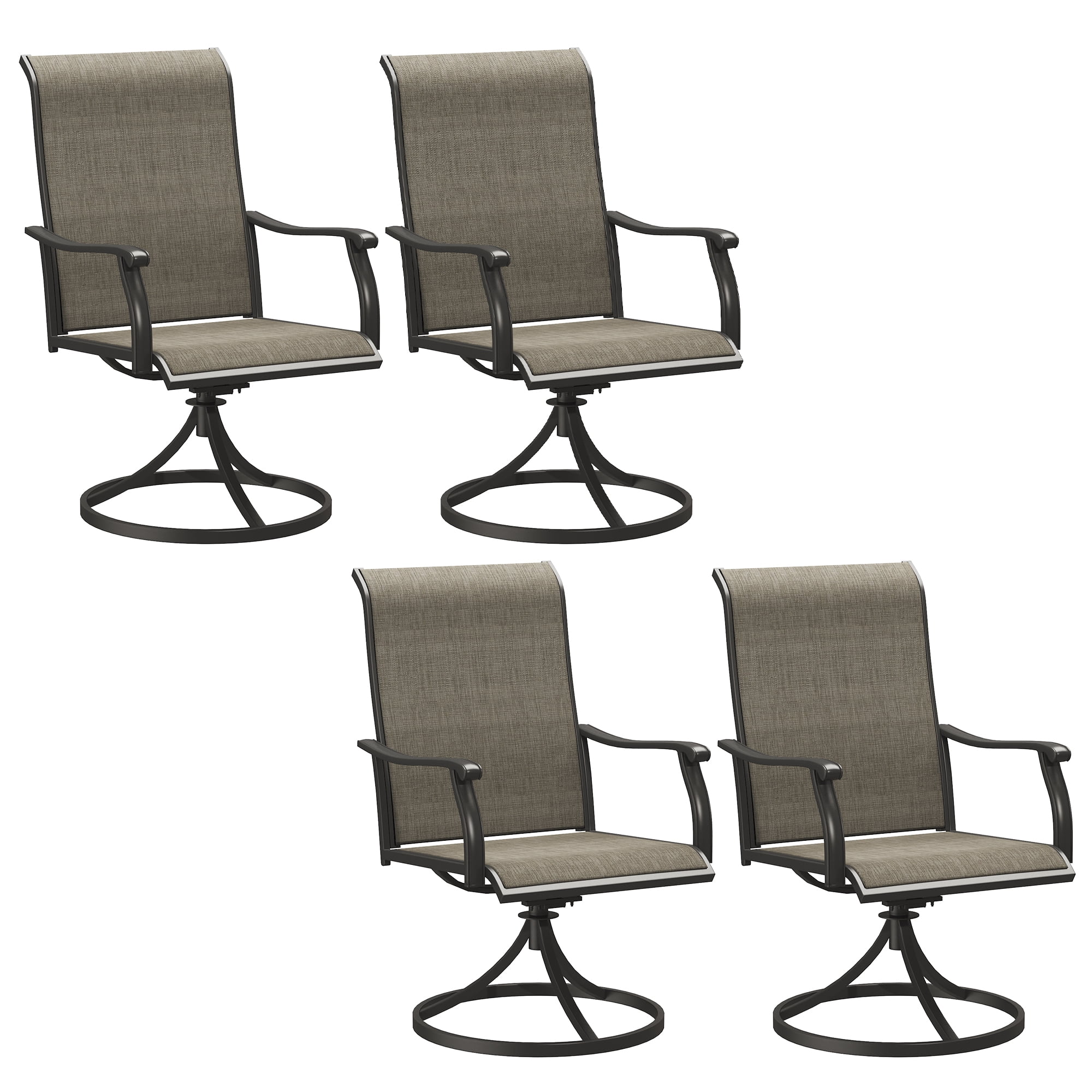 Vicllax Patio Swivel Chairs Set of 4 Modern Style Metal Frame for