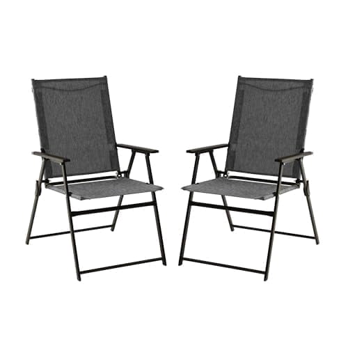 Vicllax Textilene Folding Black chairs 2pc
