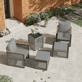 thumbnail image 1 of Vicluke 5 Pieces Patio Set Outdoor Furniture Sets Modern Chair Conversation Sets with Ottoman & Coffee Table for Yard and Bistro, 1 of 8