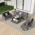 thumbnail image 1 of Vicluke 6 Piece Patio Furniture Set, Wicker Outdoor Conversation Sofa Set with Swivel Chairs, Loveseat, Storage Coffee Table, Rattan Outdoor Sectional for Deck Backyard Porch（7 Seats, Gray), 1 of 10