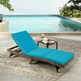 thumbnail image 1 of Vicluke Patio Chaise Lounge Chair, Steel Outdoor Chaise Lounge with Adjustable Backrest and Removable Cushion, Garden(Blue), 1 of 8
