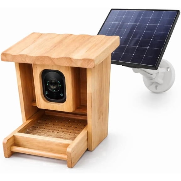 VicoHome N007 Bird Feeder Camera, Solar Powered Outdoor Birdhouse Cam, AI Bird Recognition, Color Night Vision, Motion Alerts, IP65 Waterproof