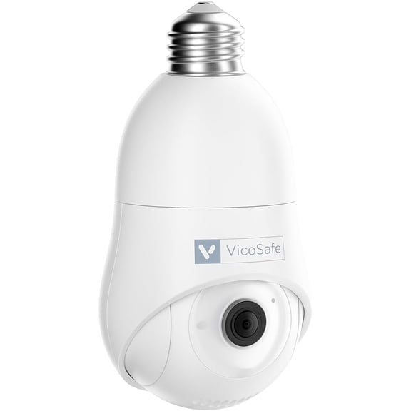 VicoHome Light Bulb Camera Outdoor Indoor 2K HD WiFi Security Camera with 360 View, Motion Detection, Color Night Vision, Two-Way Audio, Siren, Works with Alexa Easy Install Surveillance Cam