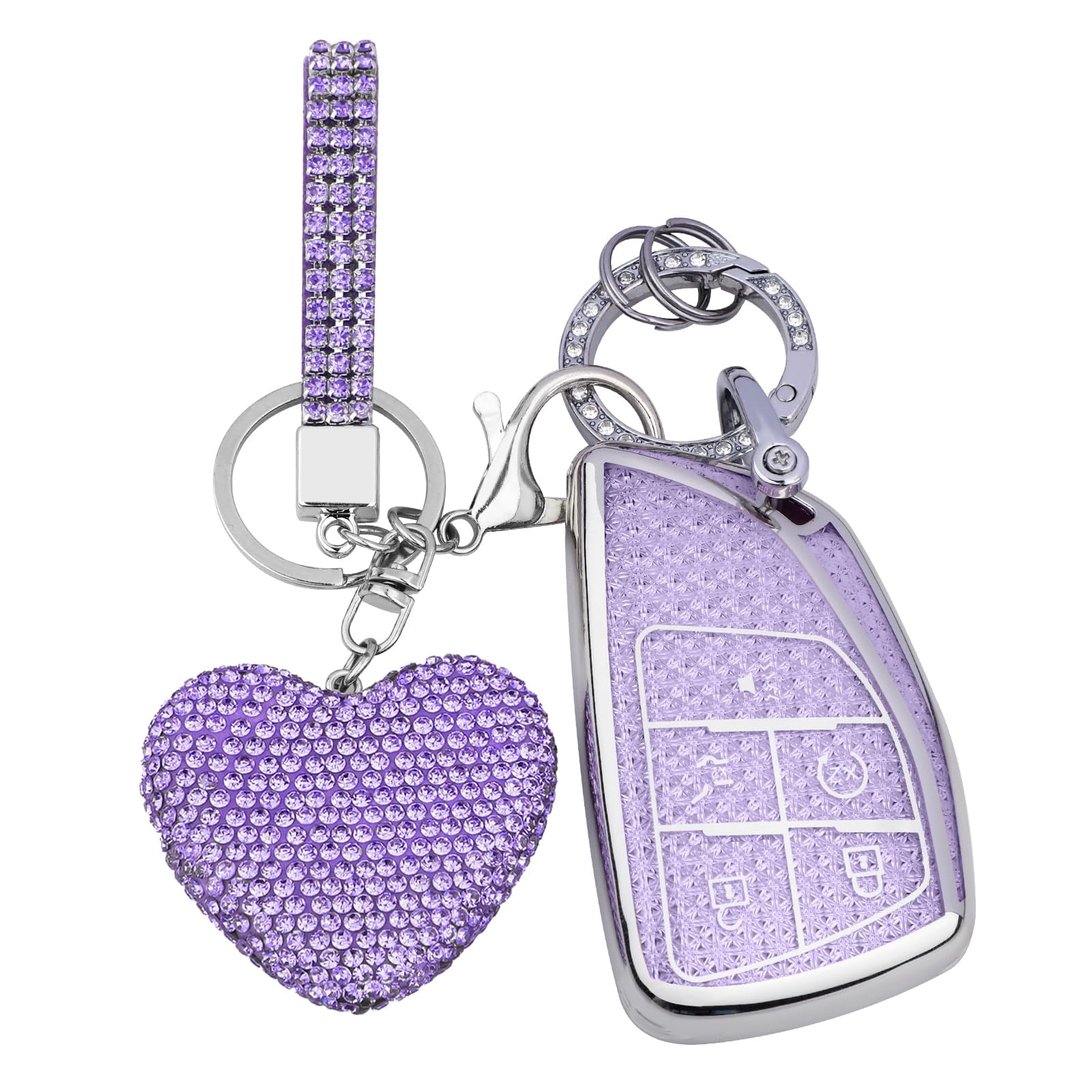 Vicoca for Chevy Key fob Cover AIS1 with Diamond Heart Keychain for ...