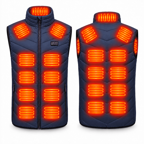 BounceUp Men's USB Heated Vest, 21-Zone 4 Independent Heat Controls Vest for Men