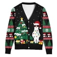 thumbnail image 1 of BounceUp Mens Ugly Christmas Sweater Cardigan V Neck Button Front Long Sleeve Knitwear, 1 of 9