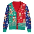 thumbnail image 1 of BounceUp Mens Ugly Christmas Sweater Cardigan V Neck Button Front Long Sleeve Knitwear, 1 of 7