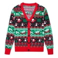 thumbnail image 1 of BounceUp Mens Ugly Christmas Sweater Cardigan V Neck Button Front Long Sleeve Knitwear, 1 of 8