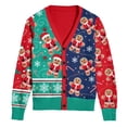 thumbnail image 1 of BounceUp Mens Ugly Christmas Sweater Cardigan V Neck Button Front Long Sleeve Knitwear, 1 of 7