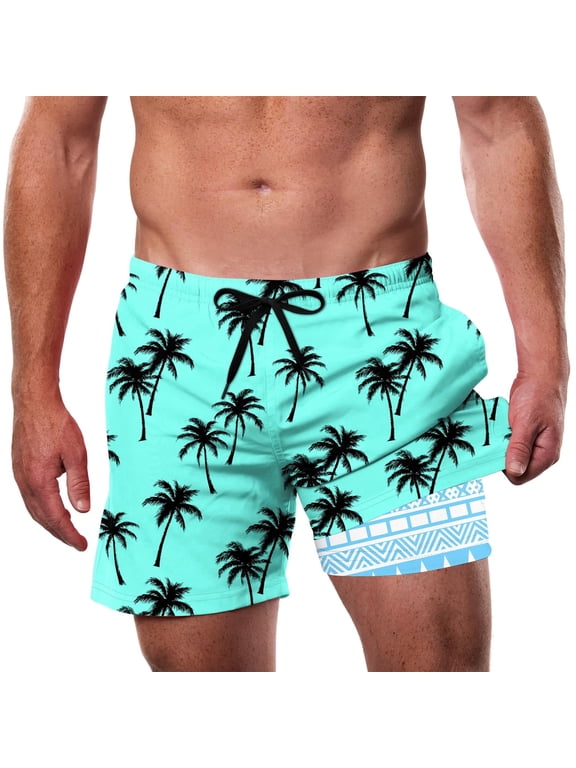 Mens Swimming Trunks with Compression Liner Swim Shorts 5.5 inch Quick Dry Bathing Suit Anti Chafe Boardshorts