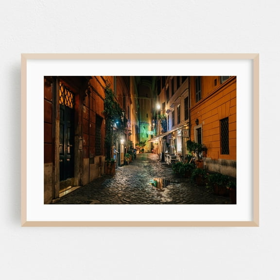 Vicolo Scavolino 01 - Rome Lazio Italy Photography Oak Framed Wall Art Print 24 x 36 inches