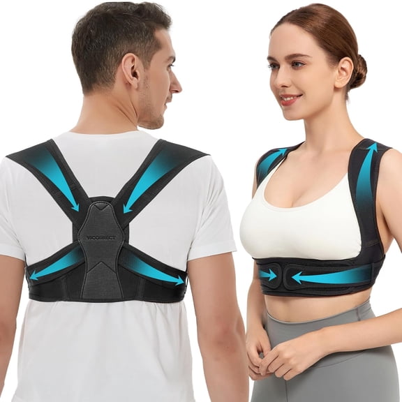 Posture Corrector for Women and Men, Adjustable Upper Back Brace for Clavicle Support and Providing Pain Relief from Neck, Shoulder, and Upper Back