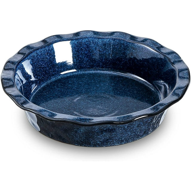 Vicrays Ceramic Pie Pan for Baking 9 inch Pie Plate, Round, Fluted