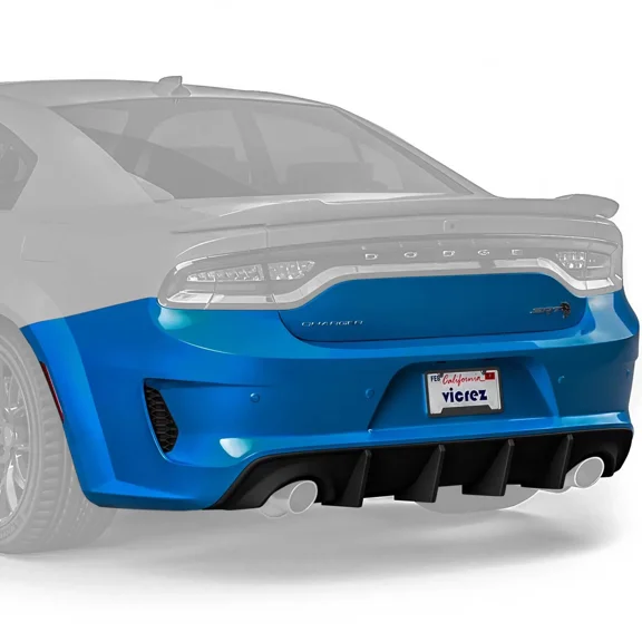 Vicrez 2020 Widebody Rear Bumper SRT Hellcat Style vz102197 | Dodge Charger 2015-2023