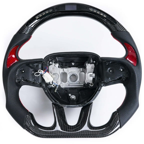 Vicrez Carbon Fiber Steering Wheel +LED Dash Display vz101781-DL | Dodge Challenger 2015-2022