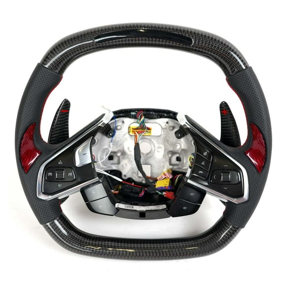 Vicrez Carbon Fiber Steering Wheel +LED Dash vz102115-DL | Chevrolet Corvette C8 2020-2021