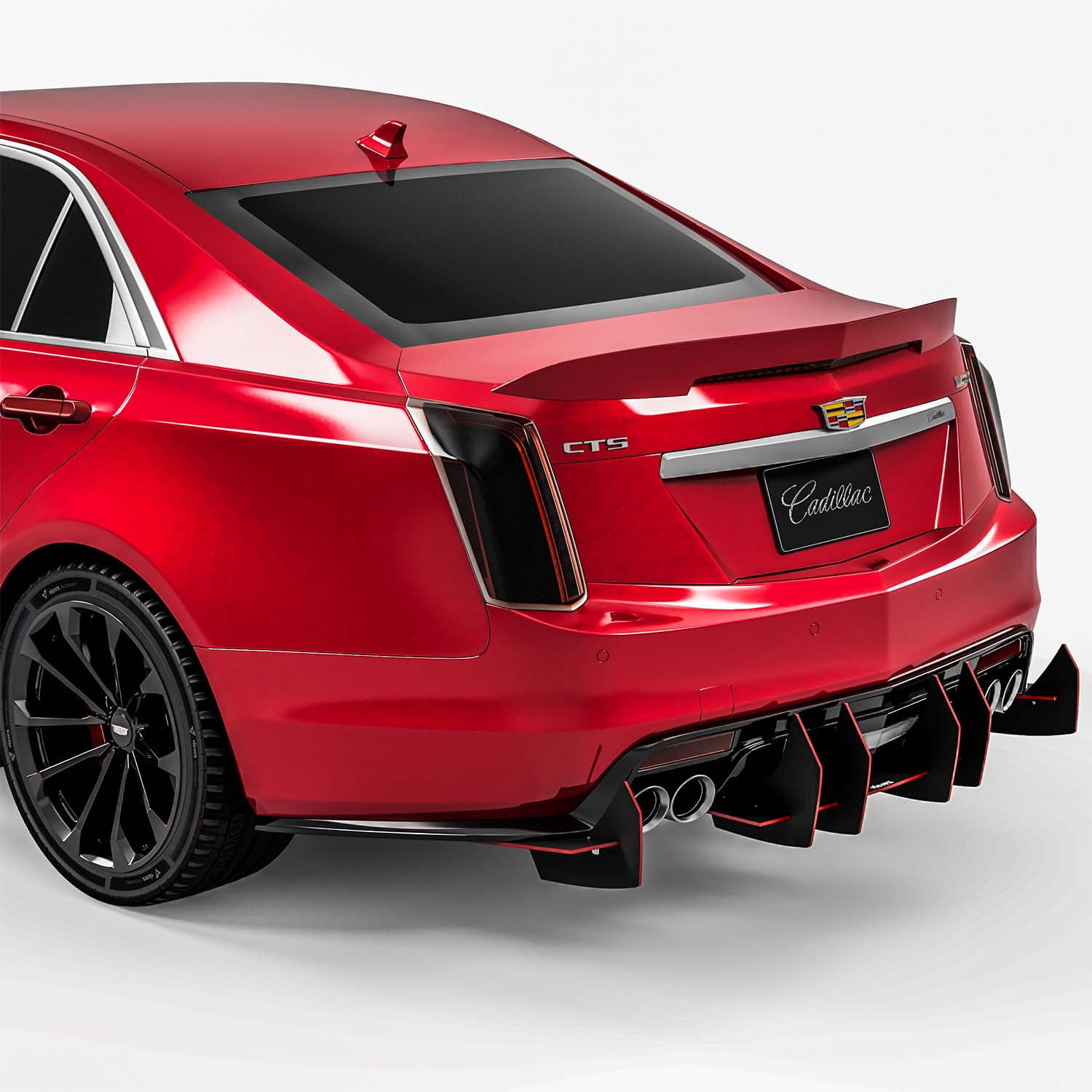 Vicrez Centa VR2 Rear Textured Gloss Black Carbon Cadillac CTS-V ...