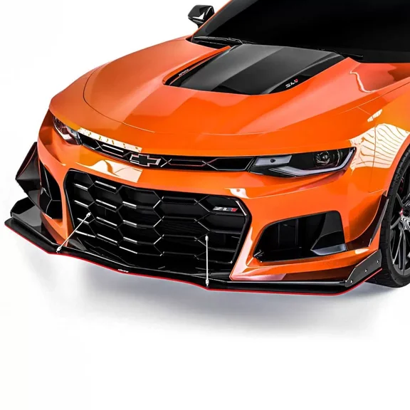 Vicrez Front Bumper Splitter ZL1 Style, Gloss Black, Compatible with Chevrolet Camaro ZL1 2016-2022