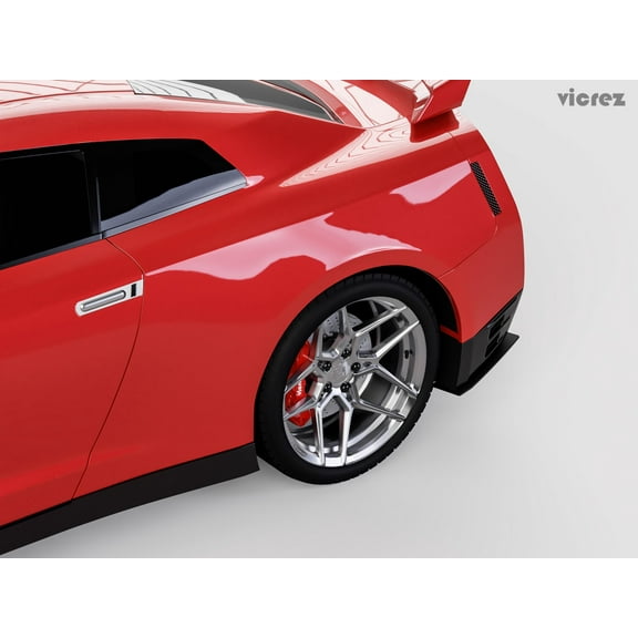 Vicrez LV Rear Bumper Side Splitters vz101670 | Nissan GTR R35 2007-2019