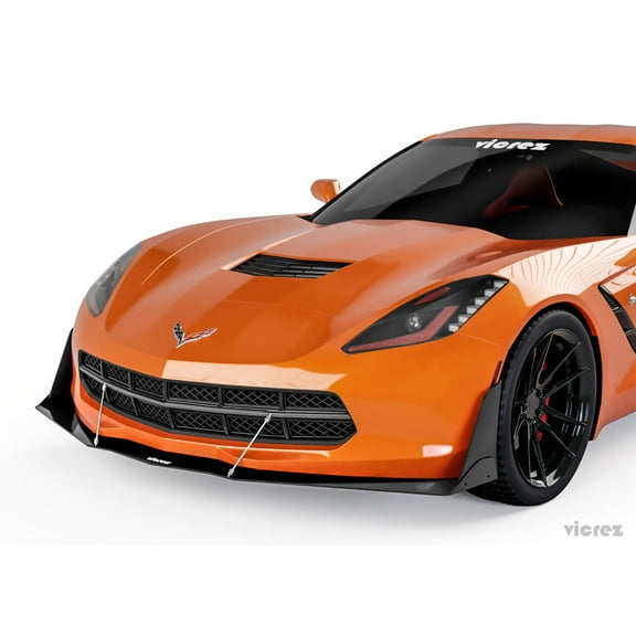 Vicrez VZR1 Front Bumper Splitter vz101427 | Chevrolet Corvette C7 2014-2019